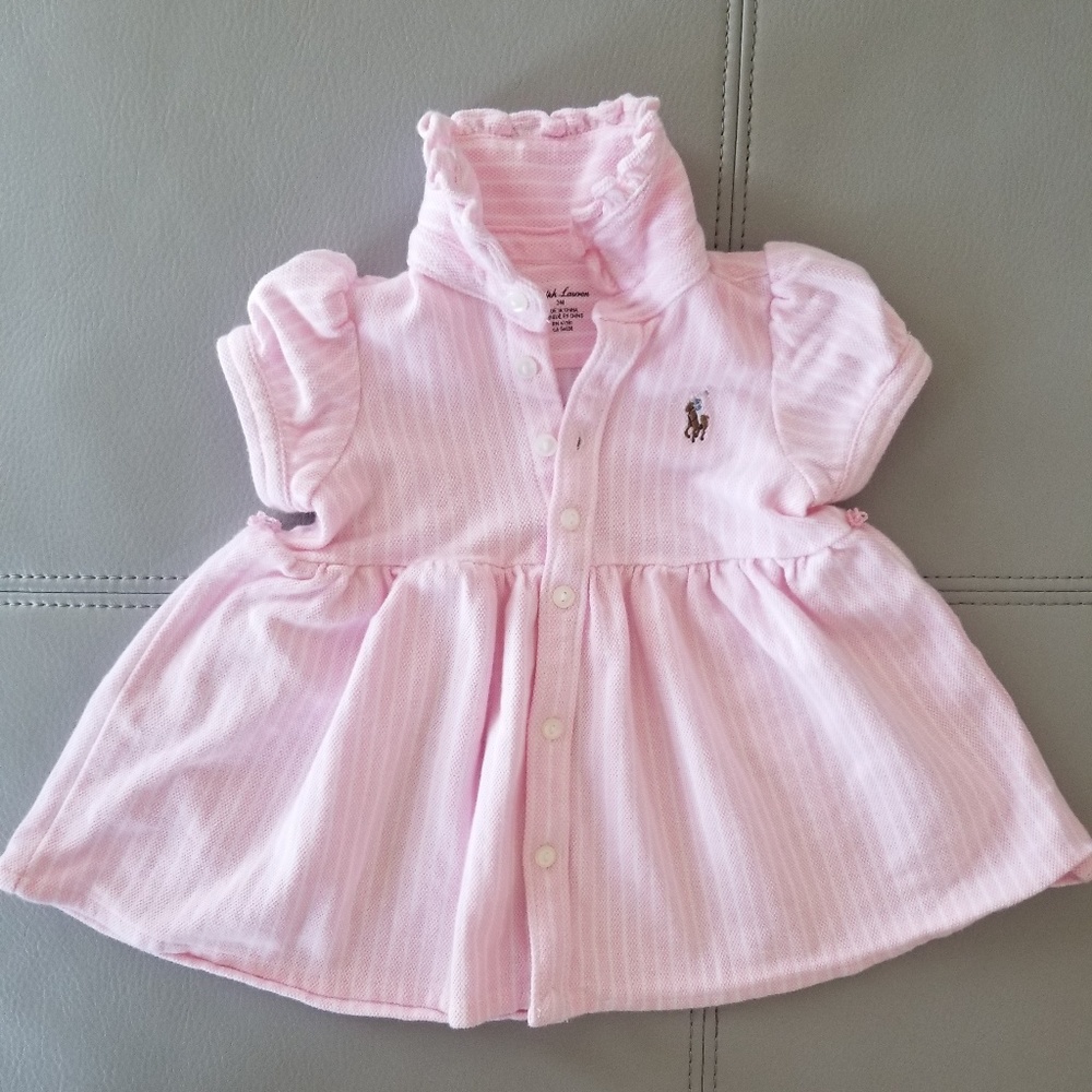 Ralph Lauren Pink Polo Dress for Baby Girl